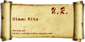 Ulman Rita névjegykártya